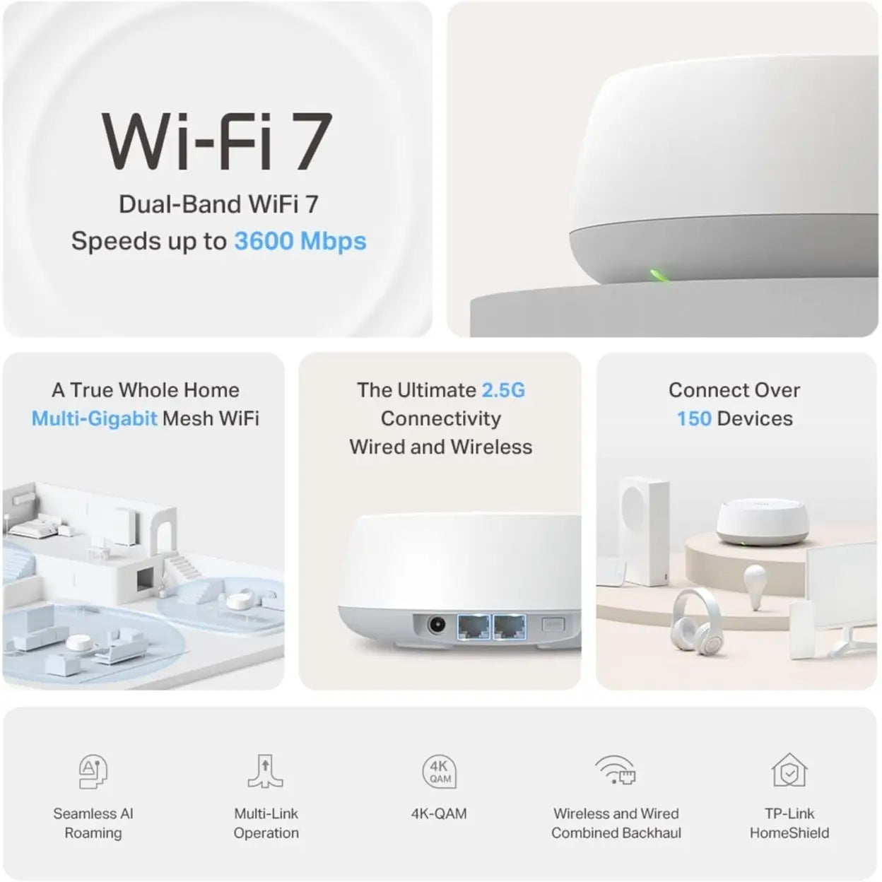 TP-LINK Deco BE25 Whole Home Mesh WiFi 7 System (3-pack)