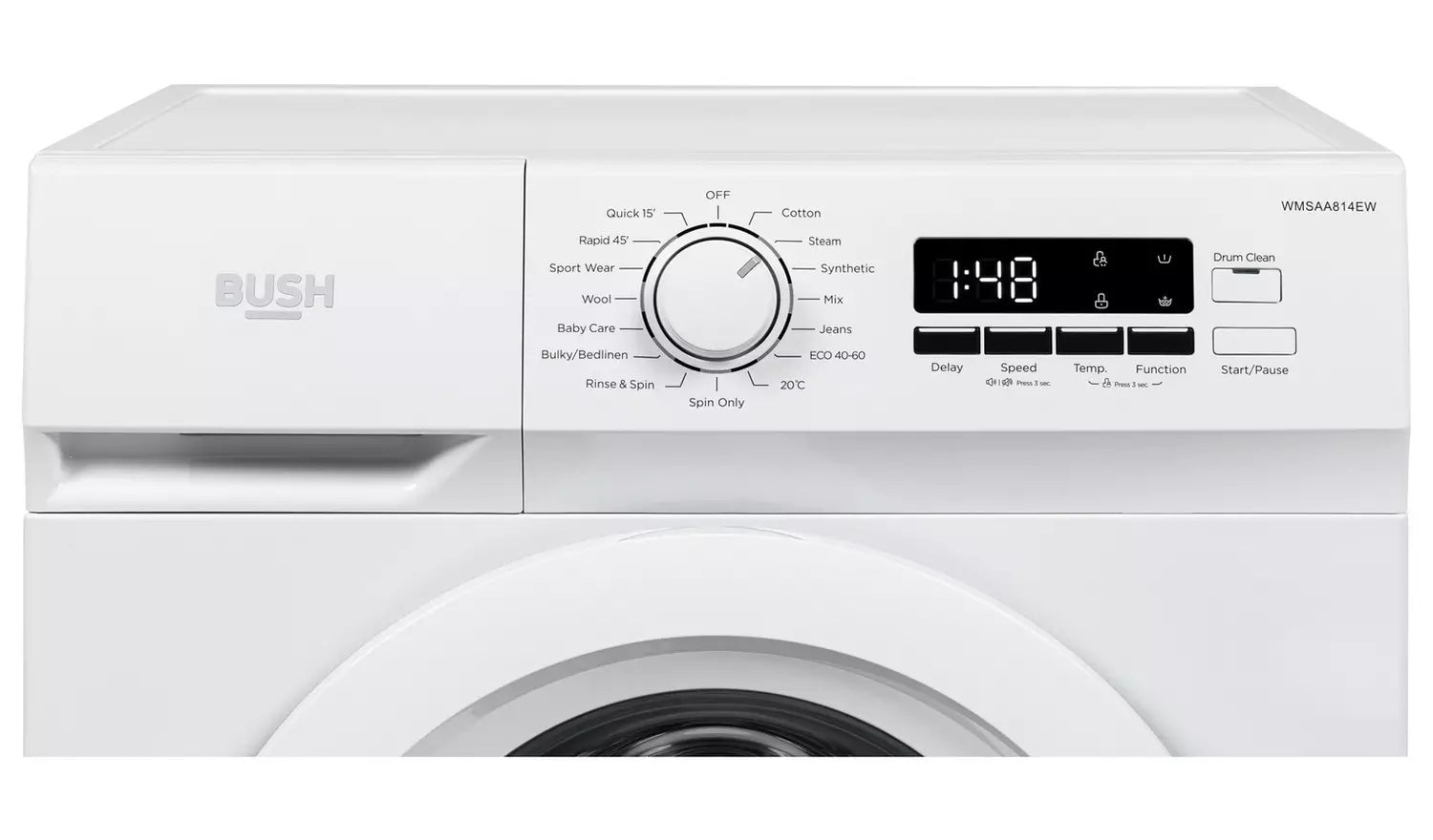Bush WMSAA814EW 8KG 1400 Spin Washing Machine - White