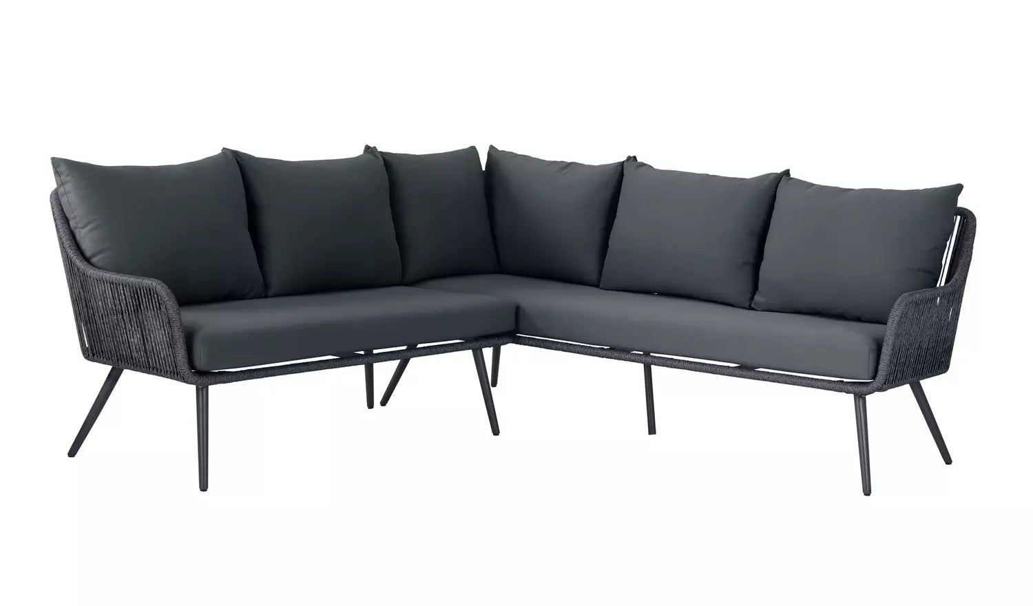 Habitat Malta 6 Seater Garden Corner Sofa Set- Black